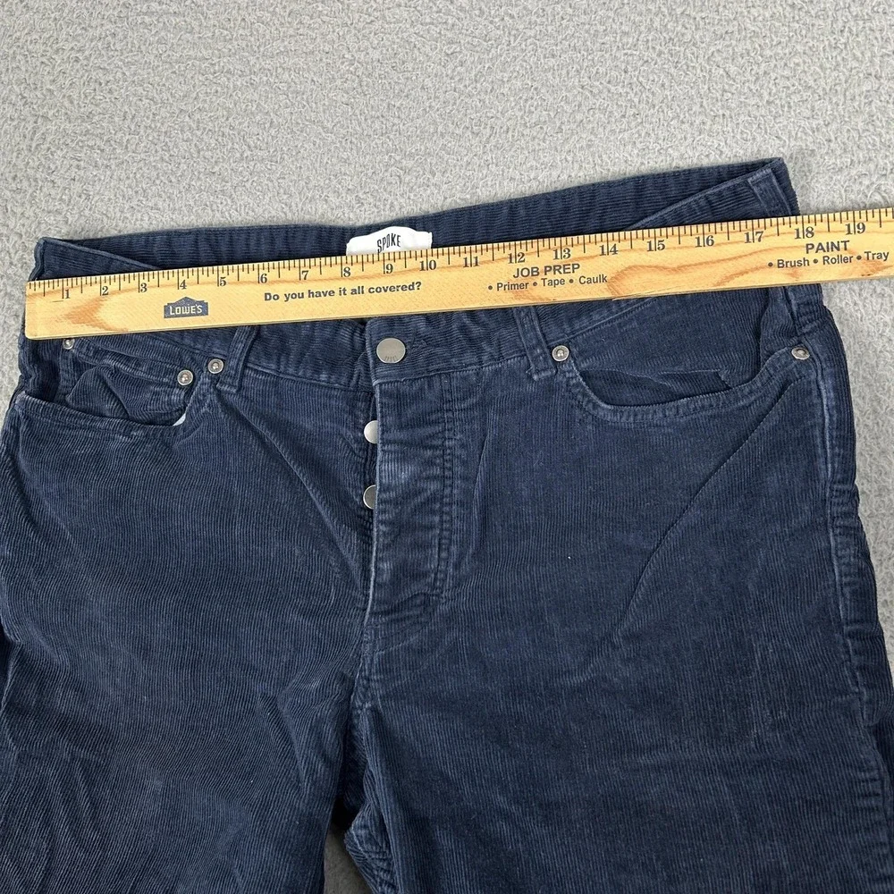 Spoke Pants Mens‎ 36 Blue Fives Corduroy Stretch 5 Pocket Button Fly Slim Fit